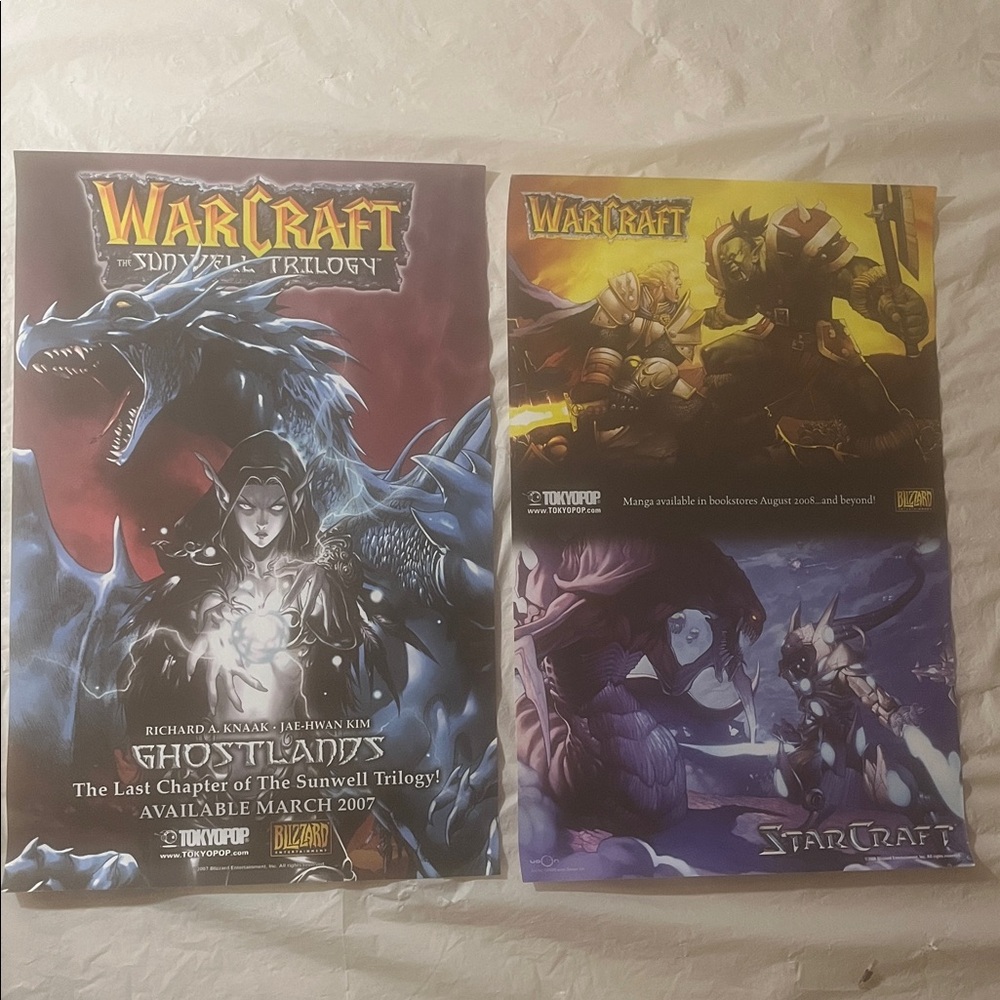 Warcraft BOTH Posters 2007 2008 from Anime Manga Retro Vintage 11 x 17 new